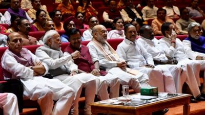 Prime Minister Narendra Modi at the meeting of the ruling BJP-led NDA lawmakers. (ANI)