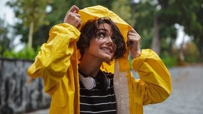 The inner lining of the raincoat traps moisture, which increases bacterial growth inside. The inner lining of the raincoat traps moisture, which increases bacterial growth inside.