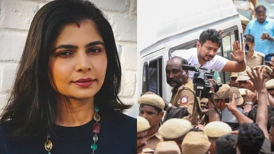 Chinmayi Sripaada has spoken up against Udhayanidhi Stalin after his speech. 