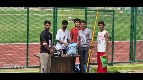 MDAA volunteers checking bags of athletes during a district meet in Meerut. (SOURCED)