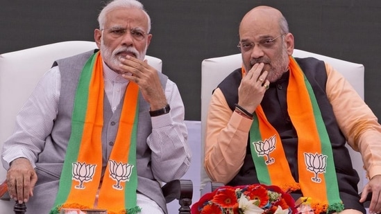Prime Minister Narendra Modi with BJP chief Amit Shah.