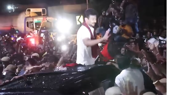 Udhayanidhi Stalin news highlights: Udhayanidhi was brought to Sengipatti under heavy security to be produced before the police in connection with the case against him. Udhayanidhi Stalin news highlights: Udhayanidhi was brought to Sengipatti under heavy security to be produced before the police in connection with the case against him.