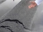 A road surface damage was reported near Korari in Unnao district, barely three weeks after the 63-km greenfield expressway was opened to traffic on July 14 (Sourced)