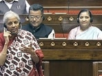 Union Finance Minister Nirmala Sitharaman during the Monsoon session of Parliament, in New Delhi on Tuesday. 