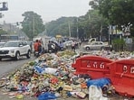 Around 4,000 metric tonnes of waste lifted after the sanitation workers’ strike has intensified pressure on the waste plant. (HT File)