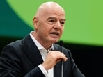 Gianni Infantino faces fresh resign calls as FIFA crisis deepens. (AP Photo/Tony Gutierrez, File)