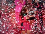 Shreya Kalra lifts the trophy of Lock Upp season 2.
