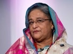 Hasina is expected to detail her plans for her homecoming at her first virtual interaction with the media in New Delhi in the evening on August 5. (AFP)(HT_PRINT)