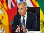 Mark Carney, Canada’s Prime Minister, speaks during a summer meeting of Canada’s premiers in Charlottetown, Prince Edward Island, Canada, on July 23. (Bloomberg)