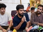 File photo of Cockroach Janta Party (CJP) founder Abhijeet Dipke and party spokepersons Saurav Das and Ashutosh Ranka.