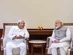 Prime Minister Narendra Modi with Rajya Sabha MP Nitish Kumar during a meeting at the Parliament House, in New Delhi(@PMOIndia)