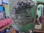 The boulder crashed into the living room of government employee Govind Singh Negi in Mussoorie