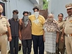 The four accused in Khanna police custody on Wednesday. (HT PHOTO)