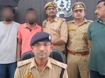 Two alleged gang member of the smugglers who were caught after the courier was looted (HT Photo)
