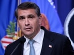 Acting US Attorney General Todd Blanche takes questions in a press conference to announce new Trump administration actions against the Jalisco New Generation Cartel (CJNG), at the Justice Department in Washington, DC.