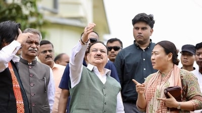 Nadda was accompanied by Assam’s medical minister Ashok Singhal and Nagaland MP S Phangnon Konyak. (X/JPNadda) Nadda was accompanied by Assam’s medical minister Ashok Singhal and Nagaland MP S Phangnon Konyak. (X/JPNadda)