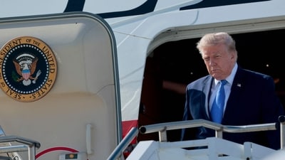 Jeanine John Taele, a 38-year-old California man, has been arrested outside Trump National Golf Club in Rancho Palos Verdes on Monday. Chip Somodevilla/Getty Images/AFP (Getty Images via AFP) Jeanine John Taele, a 38-year-old California man, has been arrested outside Trump National Golf Club in Rancho Palos Verdes on Monday. Chip Somodevilla/Getty Images/AFP (Getty Images via AFP)