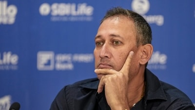 Ajit Agarkar lands in soup. (PTI) Ajit Agarkar lands in soup. (PTI)