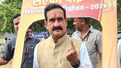 The senior BJP leader and former home minister Narottam Mishra was denied a ticket by the party to contest in the assembly bypoll. (@drnarottammisra/X) The senior BJP leader and former home minister Narottam Mishra was denied a ticket by the party to contest in the assembly bypoll. (@drnarottammisra/X)