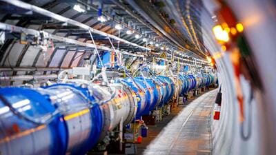 Some of the 1232 dipole magnets that bend the path of accelerated protons are pictured in the Large Hadron Collider in a tunnel of the European Organisation for Nuclear Research (CERN) in Echenevex, France. (AFP File) Some of the 1232 dipole magnets that bend the path of accelerated protons are pictured in the Large Hadron Collider in a tunnel of the European Organisation for Nuclear Research (CERN) in Echenevex, France. (AFP File)