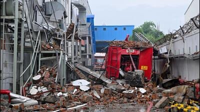 The department also declared the premises “unsafe” and recommended that the building remain closed until the investigation is complete. (HT Photos) The department also declared the premises “unsafe” and recommended that the building remain closed until the investigation is complete. (HT Photos)