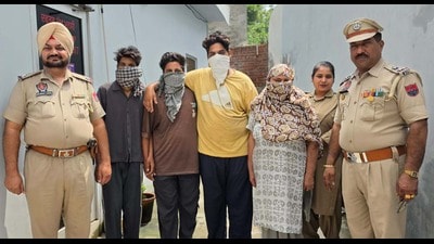 The four accused in Khanna police custody on Wednesday. (HT PHOTO)