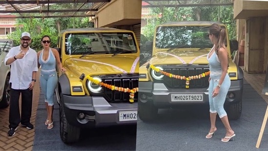 మహీంద్రా థార్ రాక్స్ స్టార్ ఎడిషన్తో మలైకా అరోరా.. (nabeelndalvi/Instagram)