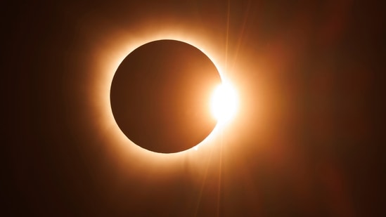 The total solar eclipse was awe-inspiring, but there was no solar flare explosion during the event.(AP)