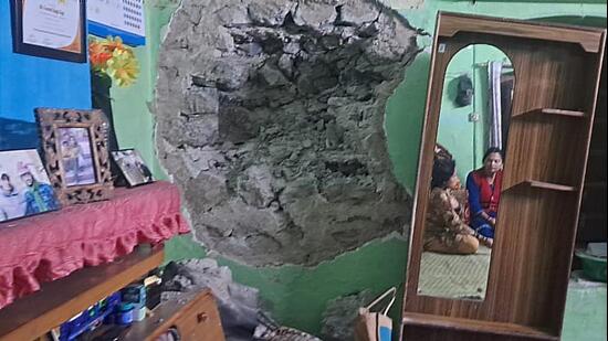 The boulder crashed into the living room of government employee Govind Singh Negi in Mussoorie