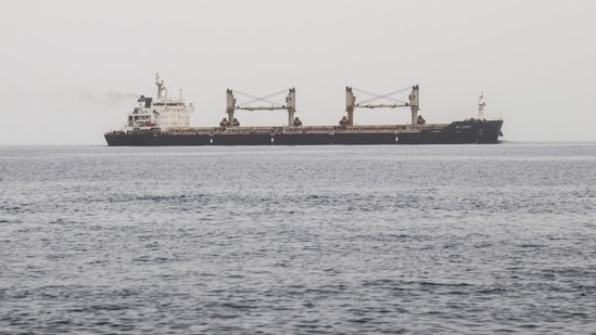 A commercial vessel passes through an international shipping lane off Yemen's Hanish Island in the Red Sea. (AFP/Representational Image)