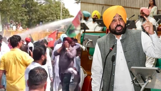 The Indian Youth Congress and ABVP protesters criticised the Bhagwant Mann-led government over the alleged use of force during the protests against paper leaks in Punjab.