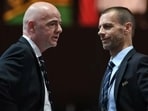 Gianni Infantino and Aleksander Čeferin.