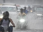 From 11:30pm on Wednesday to 8:30am on Thursday, Palam recorded the highest rainfall at 23.8mm. (HT Photo)
