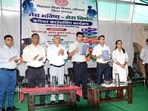 Karnal deputy commissioner Anand Kumar Sharma on Wednesday launched “My Future - My Decision” career counselling program for the education department at the Government Girls Model Sanskriti Senior Secondary School. (HT Photo)