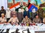 Jharkhand Director General of Police (DGP) Tadasha Mishra addresses a press conference after the arrest of Maoist leader and politburo member Misir Besra from the Dhanbad-Giridih border, in Ranchi on July 29, 2026.