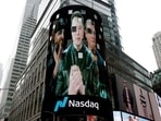 FILE PHOTO: A live feed shows SpaceX CEO Elon Musk on the day of SpaceX's initial public offering (IPO) at the Nasdaq MarketSite, in New York City, U.S., June 12, 2026. 