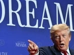President Donald Trump speaking during an event promoting his administration's recent tax-relief initiative at Red Rock Casino Resort and Spa in Las Vegas, Nevada, on August 5, 2026. ((Photo by Jim WATSON / AFP))