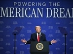 President Donald Trump's appearance in Las Vegas sparked buzz about his hair.(AFP)