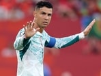 Cristiano Ronaldo reacts during the FIFA World Cup 2026 Round of 32 match between Portugal and Croatia.