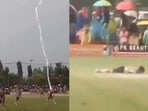 Safwan Awae, who had recently signed for Thai League 3 Southern Region side FC Yala, was struck by the lightning and collapsed instantly. Spectators and people at the ground rushed onto the field in an attempt to help him before emergency responders arrived.(X/RT India)