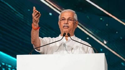 The MPs have written to Tamil Nadu governor Rajendra Vishwanath Arlekar, saying that many viewed the state anthem being sung third as "an unintended slight" to the Tamil people. (PTI/File Photo) The MPs have written to Tamil Nadu governor Rajendra Vishwanath Arlekar, saying that many viewed the state anthem being sung third as "an unintended slight" to the Tamil people. (PTI/File Photo)