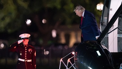 President Donald Trump steps off from Marine One upon his arrival at the Ellipse just outside of the White House, Wednesday, Aug. 5, 2026, in Washington. (AP Photo/Jose Luis Magana) (AP Photo/Jose Luis Magana) President Donald Trump steps off from Marine One upon his arrival at the Ellipse just outside of the White House, Wednesday, Aug. 5, 2026, in Washington. (AP Photo/Jose Luis Magana) (AP Photo/Jose Luis Magana)