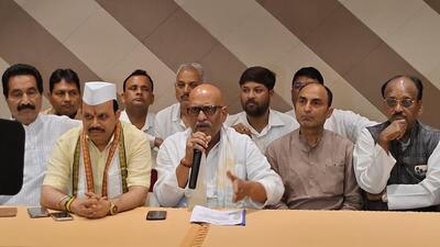 Uttar Pradesh Congress president Ajay Rai and others at a press conference in Prayagraj on Thursday. (Anil K Maurya/HT Photo) Uttar Pradesh Congress president Ajay Rai and others at a press conference in Prayagraj on Thursday. (Anil K Maurya/HT Photo)