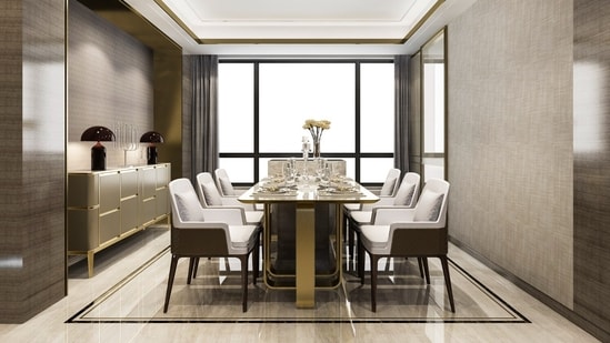 The long eight-seater dining table is no longer in demand.