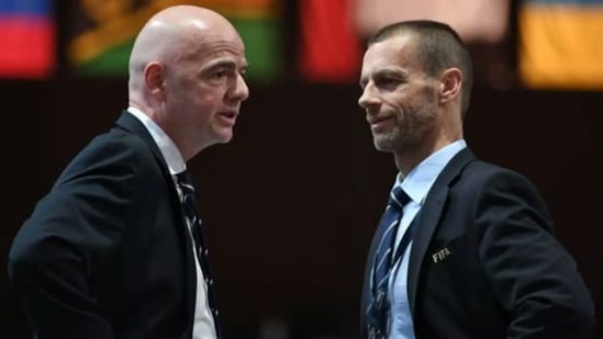 Gianni Infantino and Aleksander Čeferin.