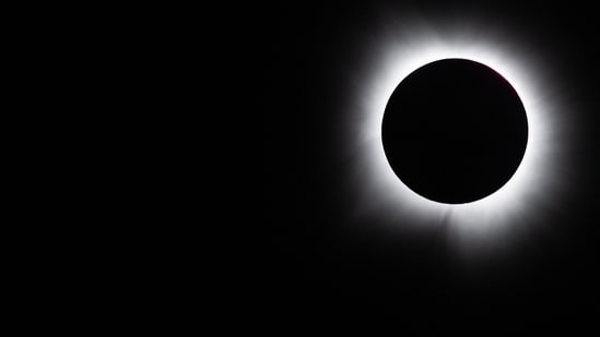 (FILES) BRADY, TEXAS - APRIL 08: The moon fully passes over the sun's horizon during a Total solar eclipse on April 08, 2024 in Brady, Texas. Millions of people have flocked to areas across North America that are in the "path of totality" in order to experience the eclipse today. During the event, the moon will pass in between the Sun and the Earth, appearing to block the Sun. Day will briefly turn into night across a swathe of northern Spain on August 12, when the Moon will completely cover the Sun during a rare total solar eclipse.
Here is what you need to know about the total eclipse, which is the first visible in mainland Europe since 2006. (Photo by Brandon Bell / GETTY IMAGES NORTH AMERICA / AFP)