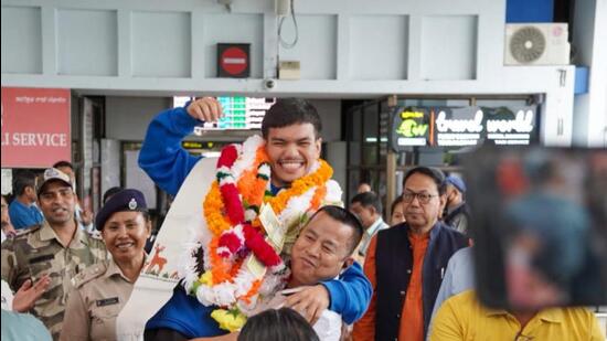 Manipur’s Jadumani Singh won silver in the 55kg weight division at the Commonwealth Games Glasgow 2026. (Sourced)