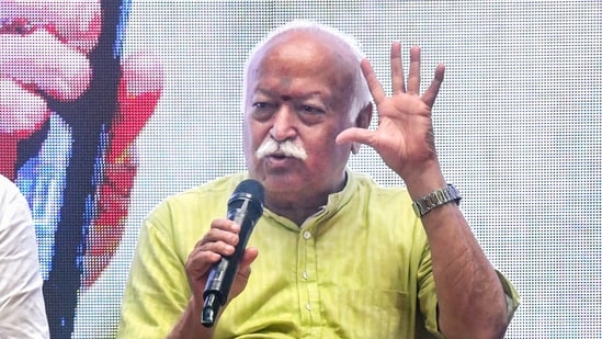 Nagpur: Rashtriya Swayamsevak Sangh (RSS) chief Mohan Bhagwat addresses the inauguration of the Sanmarg Mind Wellness Center, in Nagpur, Maharashtra, Sunday, July 5, 2026. (PTI Photo)(PTI07_05_2026_000098B)(PTI)