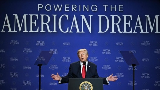 President Donald Trump's appearance in Las Vegas sparked buzz about his hair.