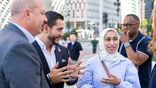 Michigan Democratic Senate primary winner Abdul El-Sayed and his wife, Sarah Jukaku, have faced some controversy over apparently opposite stances on Medicare. (Getty Images via AFP)